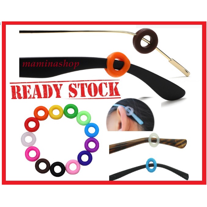 Pandahall 100pcs 2 Colors Adjustable Eyeglass Holders Finding Chain Strap Holder Anti Slip Silicone Rubber Loop Coil Ends Retainer Connector Necklace