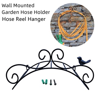 Garden Hose Holder Hose Reel Wall Mount Hanger Hanging Water Pipe Rack Firm  Rack Cast Iron Metal Brackets Bird