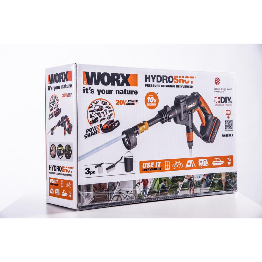 READY STOCK WORX WG629E.1 WG630E 20V Water Jet Hydroshot