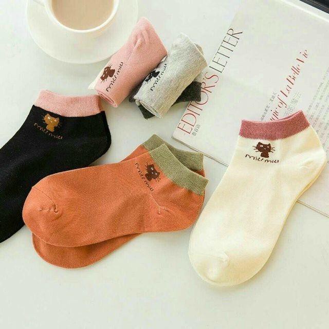Set Of 10 Pairs Of One Cat Socks With A Beautiful Bag Shopee Malaysia