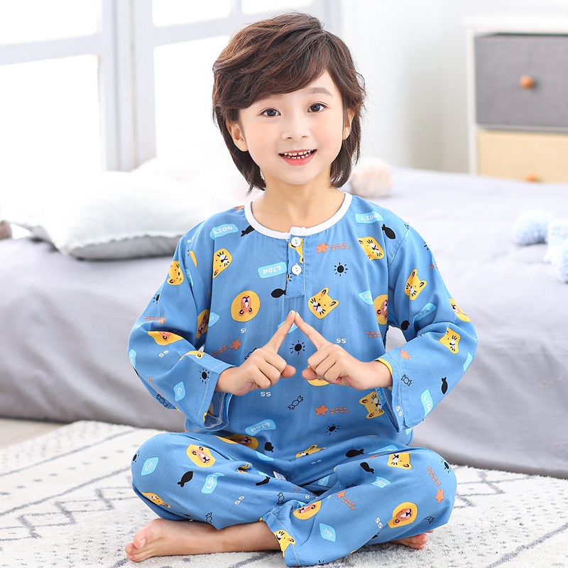 Kids Pajamas Set Summer Homewear Teenage Sleepwear Soft Cute