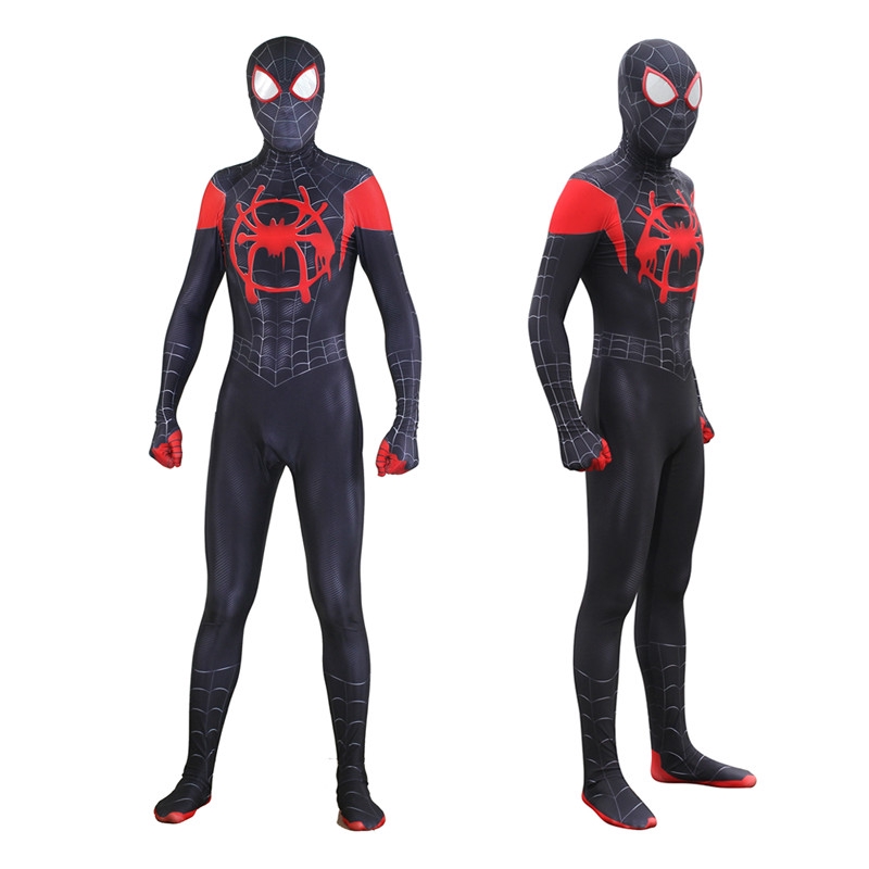 Adult Kids Boys Spider Man Costume Spider-Verse Miles Morales Spider ...
