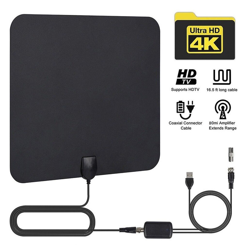 4K High Gain HD TV DTV Box Digital TV Antenna 50 Miles Booster Active ...