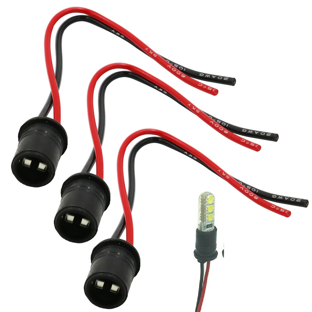 thumbnail image 2 of Slotmachine 10x T10 W5W 194 LED Socket Extension Connectors – 12V, 40W, 10000 Lumens 2 of 4