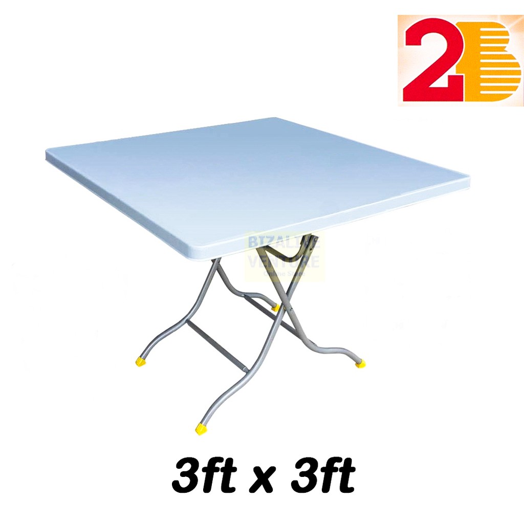 2B Brand Plastic Folding table 3ft x 3ft Hawker Table Square Meja