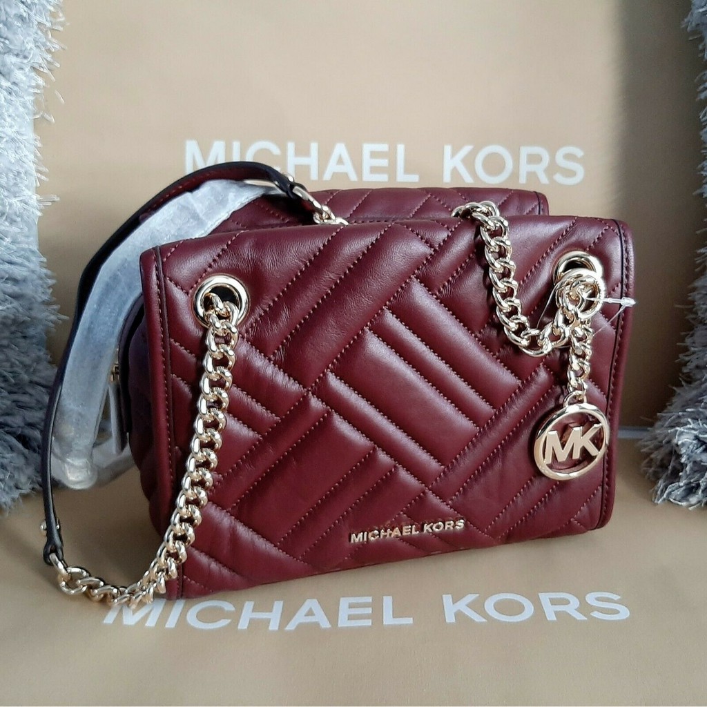 Michael Kors Kathy SM Satchel Quilted Leather Bag MERLOT 35F9GY8S1L Shopee Malaysia