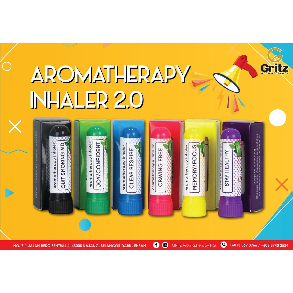 Aromatherapy Inhaler COMBO INHALER SET By Gritz Aromatherapy (1set/6