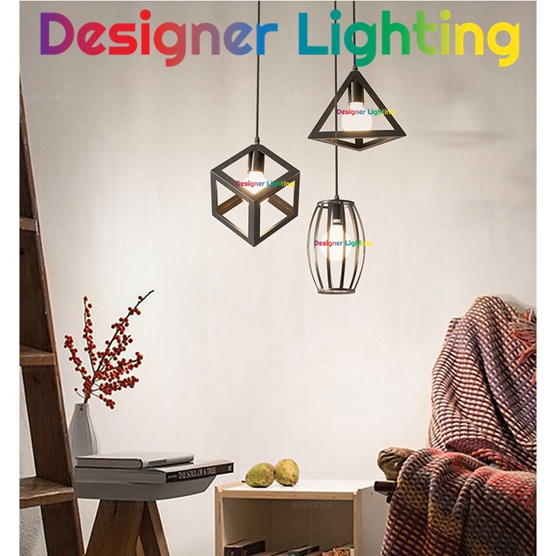 Designer Lighting [Round Based] Decorative Ceiling Light Triangle Cube ...