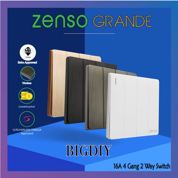 SIRIM!! ZENSO Switch Grande White / Gold / Hairline Black & Galaxy ...