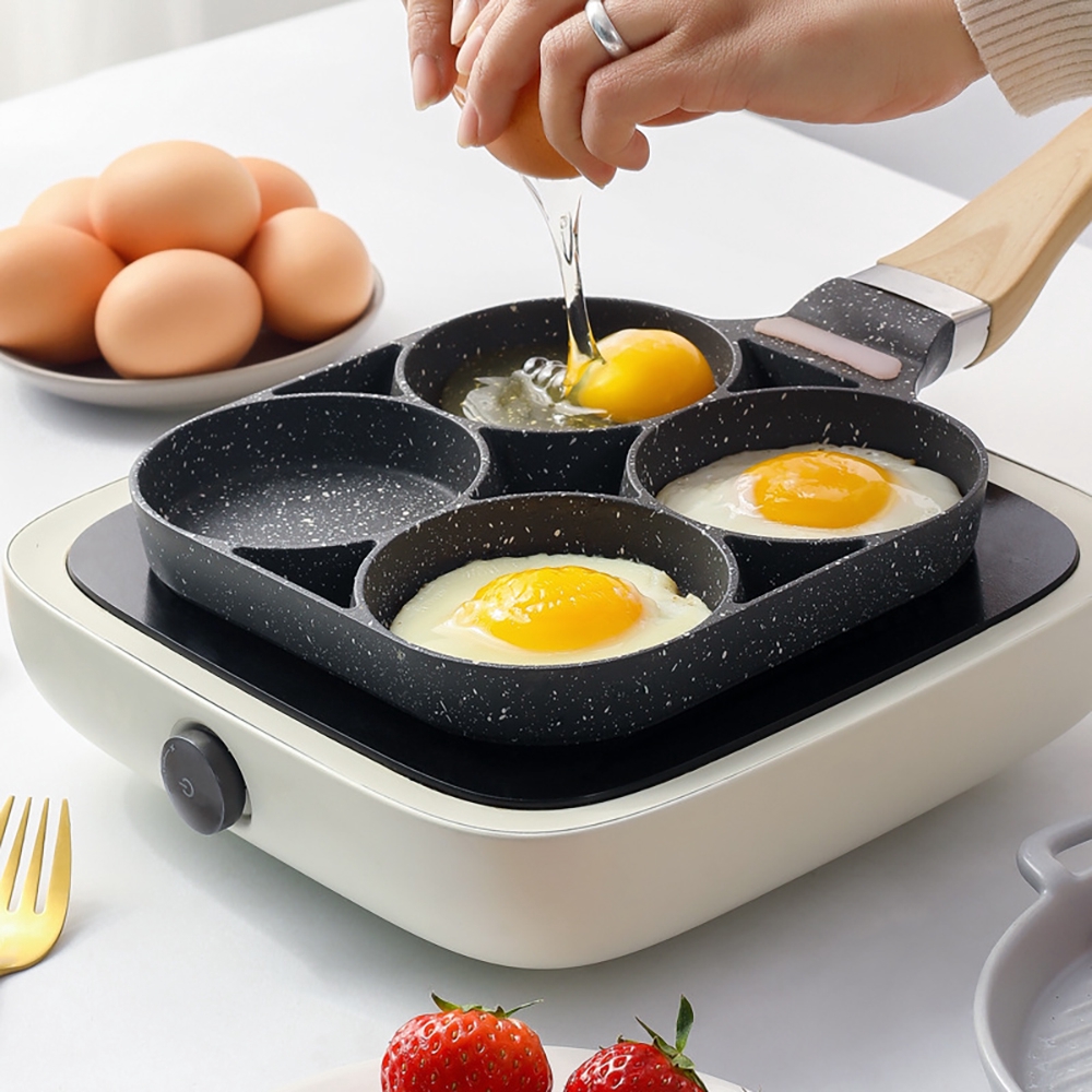 4 Cup Omelette Pan Non-stick Frying Pan Egg Pancake Kitchen