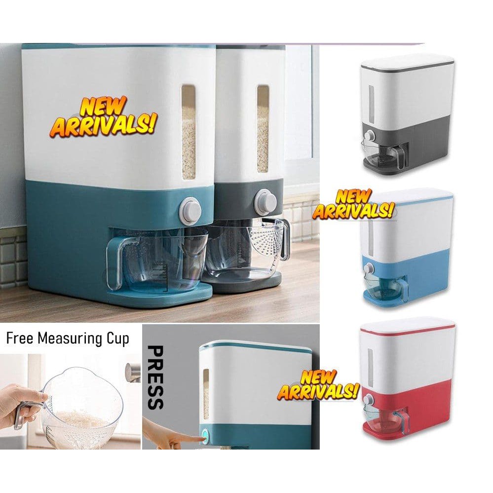 Rice Dispenser 12KG Automatic Rice Dispenser with Rinsing Cup Bekas ...