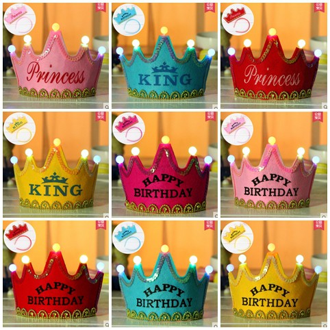 3 Mode LED Light Bulb Birthday Party Hats Crown | Shopee Malaysia