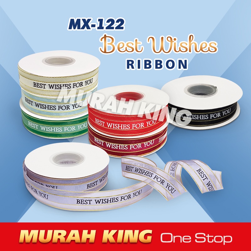 BEST WISHES Ribbon 45meter x 2.5cm Floral Ribbon Birthday Ribbon Cake ...