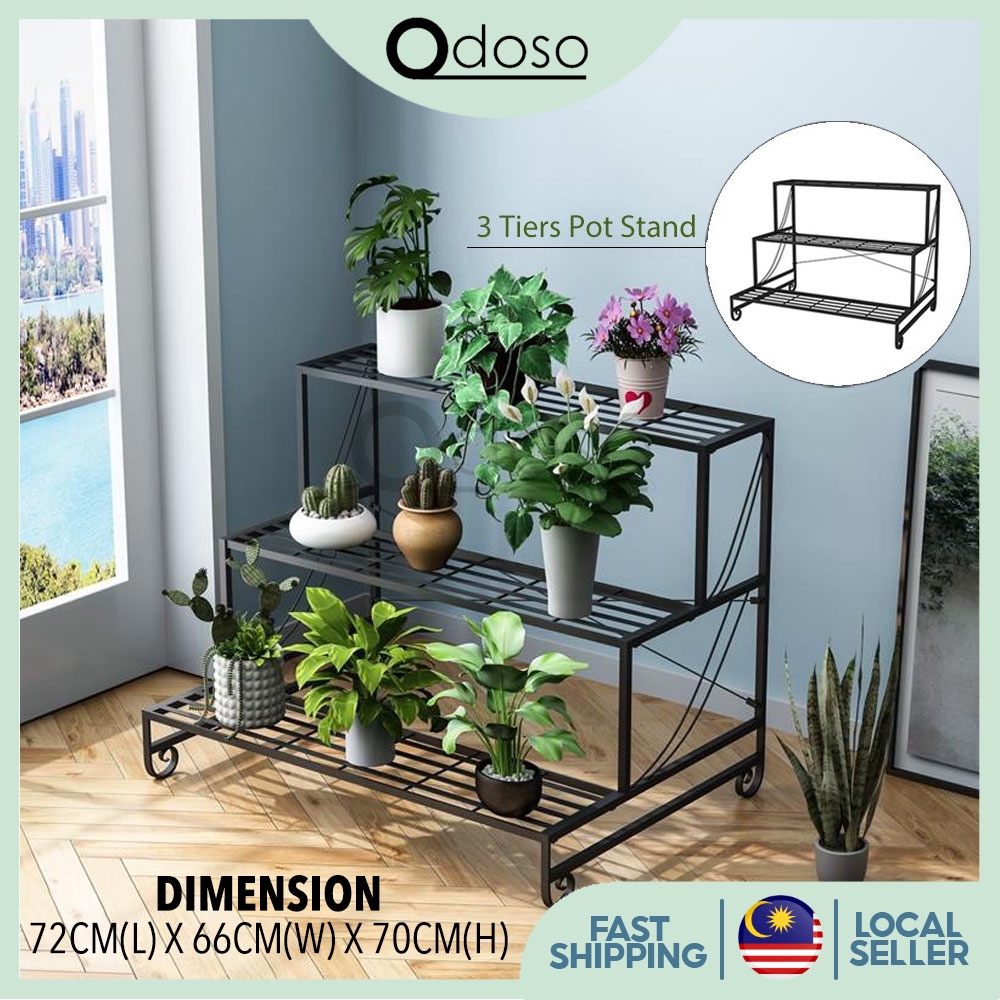 Pot Rack 015 3 Tier Metal Home Garden Plant Pot Stand Display ...