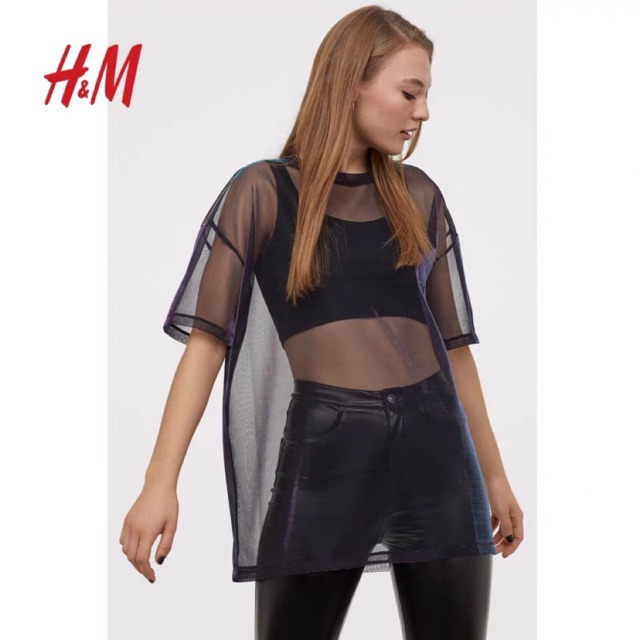 H&m shimmering 2025 mesh top