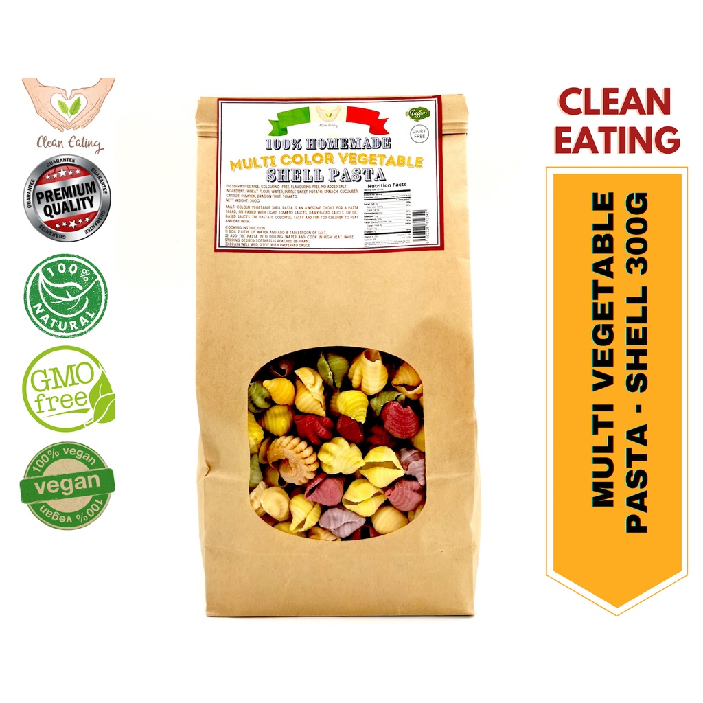 Clean Eating Multicolor Vegetable Shell Pasta 300g | Shopee Malaysia