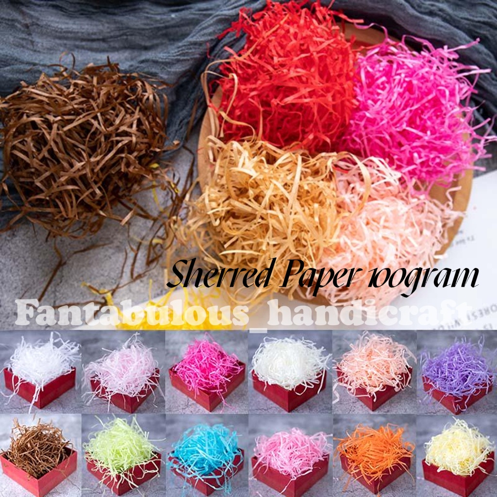 100gram Shredded Paper/ Cebisan Kertas Hiasan Hantaran /Rafia Paper ...