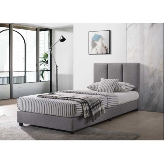 Morocco Single Bed Super Single Bed katil single super single linen fabric ikea murah kain katil Shopee Malaysia