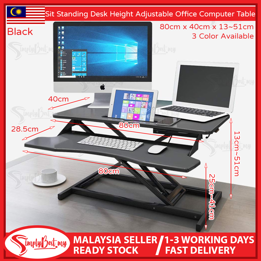 SIMPLYBEST Office Standing Desk Height Adjustable Table Stand Up Rising ...