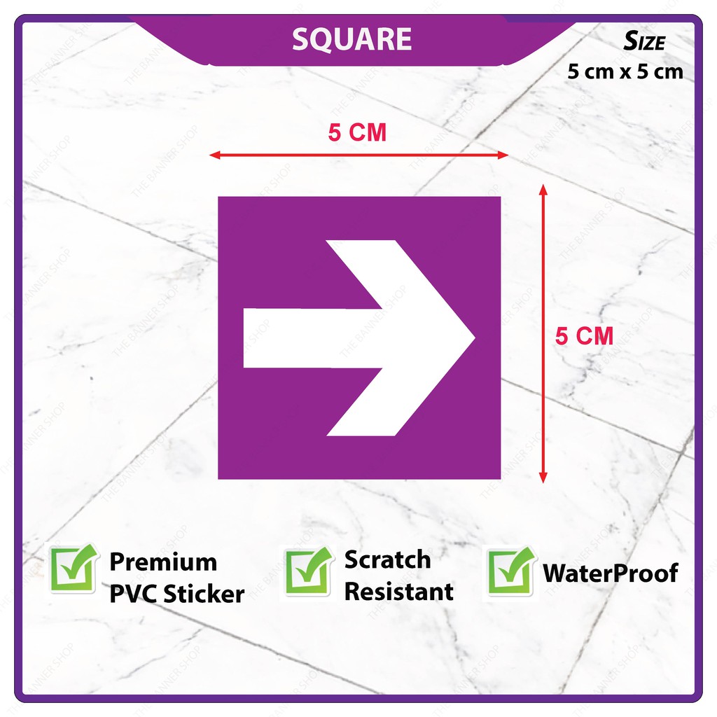 Waterproof Social Distancing Arrow Floor PVC Stickers Sharp Multi