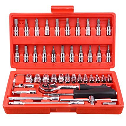 46 pcs Wrench Spanner Socket Set Ratchet Set Repair Tool box set ...