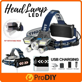 5000lm Led Headlight 5 Modes Ipx4 Waterproof Usb Rechargeable