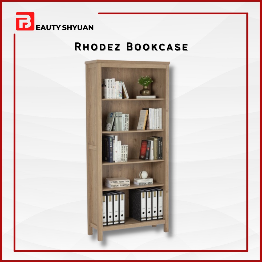 RHODEZ 5 Tier Rack Book Rack Bookshelf Book Shelf Rack Display Rack Display Almari Buku