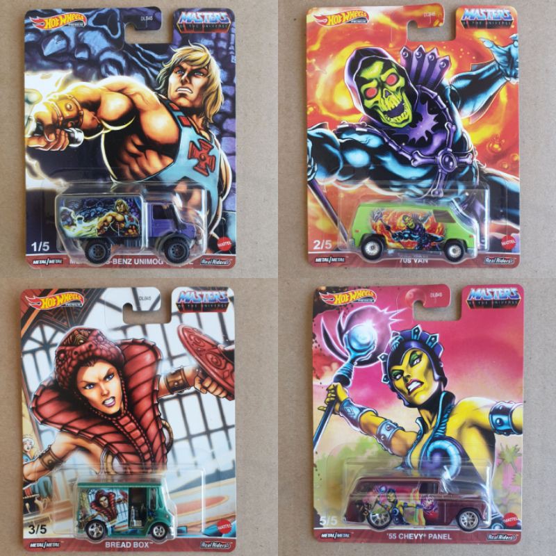 Hot Wheels Masters Of The Universe Set 5/5 Real Riders 1:64 - Neuf Collection
