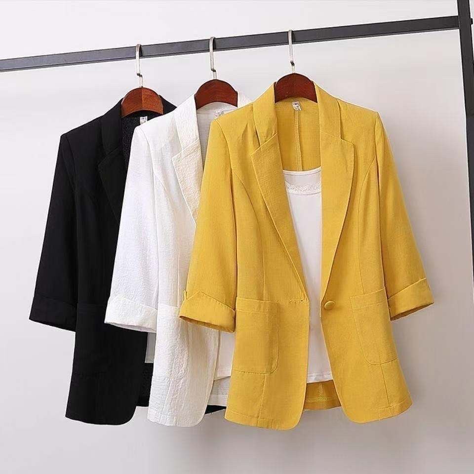 Spring Cotton Linen Suit For Women's Suits Tracksuit Long Sleeve