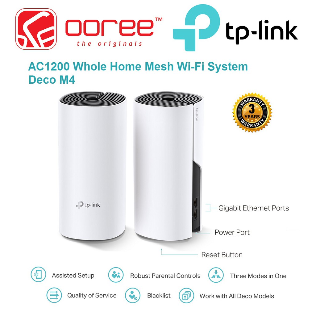 TP-Link Deco M4 (2 Pack) AC1200 Dual Band Whole Home Wireless Mesh WiFi  Router System