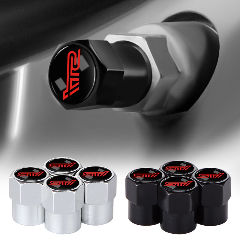Black Hex Shape S Line Edition Car Wheel Tire Air Valve Cap Stem Cover (Set Of 4) - VCD