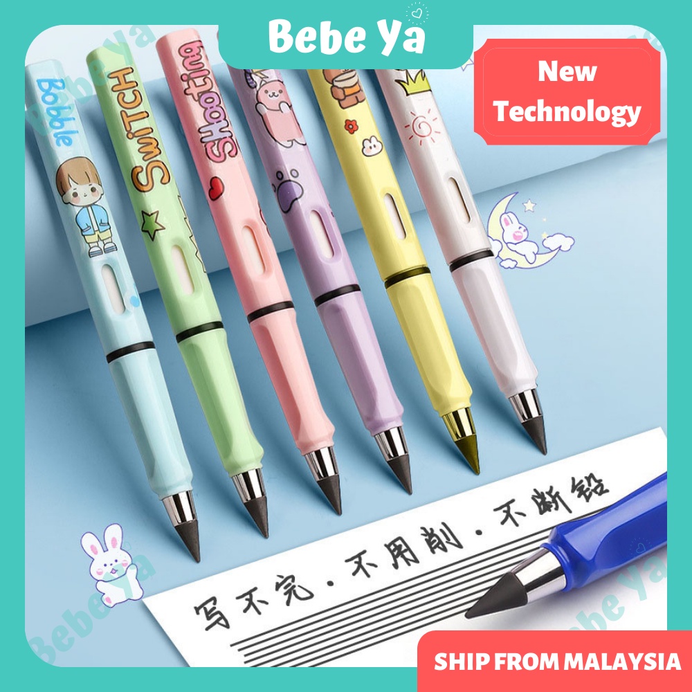 Everlasting Pencil, 4 Pcs Inkless Magic Pencil Eternal with Eraser(mixed  Colors)