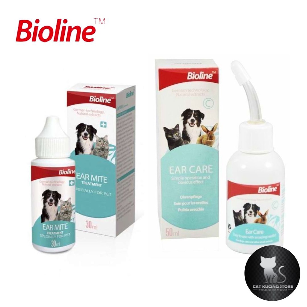 Bioline Pet Ear Care Ear Mites Treatment Cat & Dog Ear Drops Ear