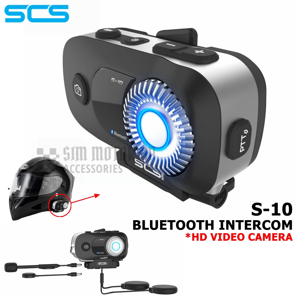 SCS S-10 Bluetooth Intercom With HD Video Camera | Shopee Malaysia