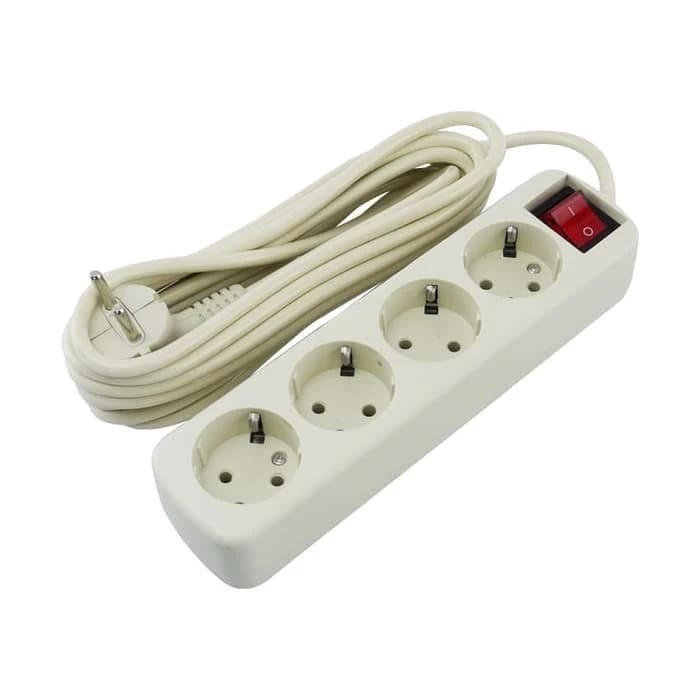 4 Hole Socket + 1 Cable Switch 5 meters N 3 meters/ CONTACT STOP 4 ...