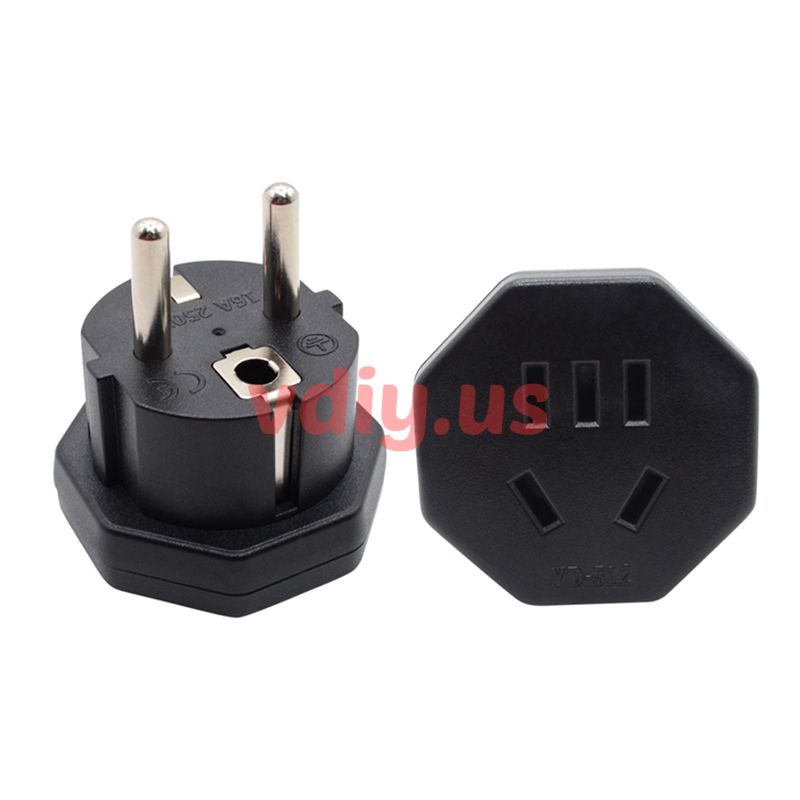 Japanese / Australian / Chinese Standard Flat Foot Adapter Plug To Vietnamese Standard Round Pin