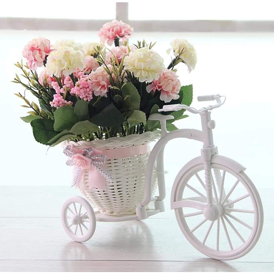 Creative Tricycle Room Ornament Rattan Big Wheel Float Round Simulation Rattan Small Float
