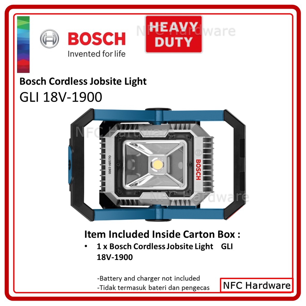 Bosch Cordless Jobsite Light GLI 18V-1900 Shopee Malaysia