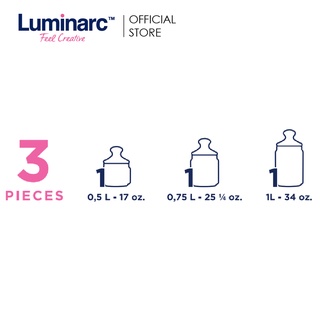 Luminarc Anthia 3pcs Pot Club Jar Set / N5308 (Q2554) | Shopee Malaysia