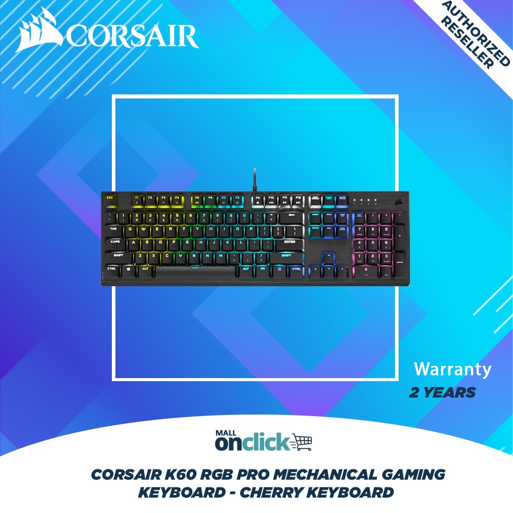 CORSAIR K60 PRO MECHANICAL GAMING KEYBOARD - BLACK - CHERRY VIOLA - RGB ...