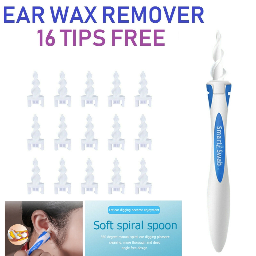 Q-grips Earwax Remover Tvidler Ear Wax Remover Spiral Swab Toddler Q Grips  Earwax Removal Kit Ear Cleaner Ear Wax Removal Tool With 16 Replacem