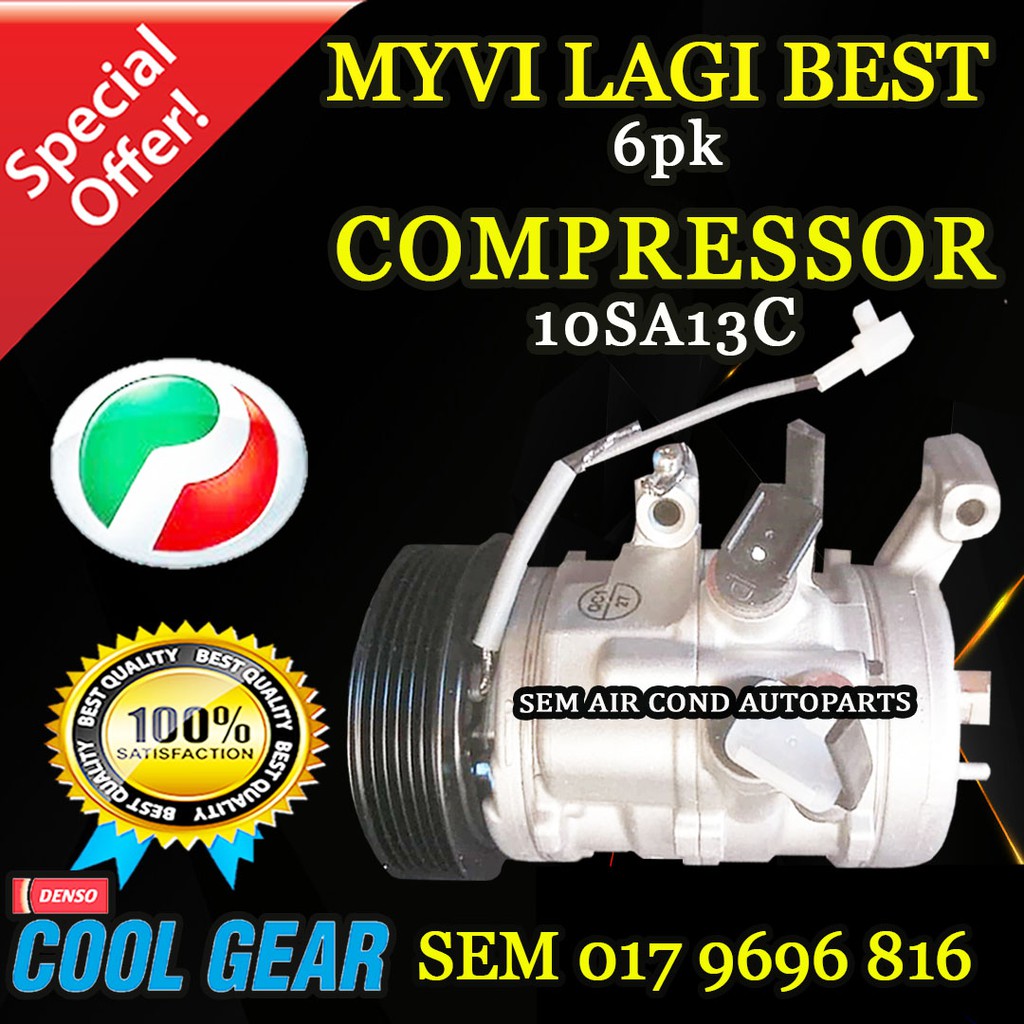 PERODUA MYVI LAGI BEST 6PK 10SA13C COOL GEAR COMPRESSOR/ KOMPRESOR (CAR