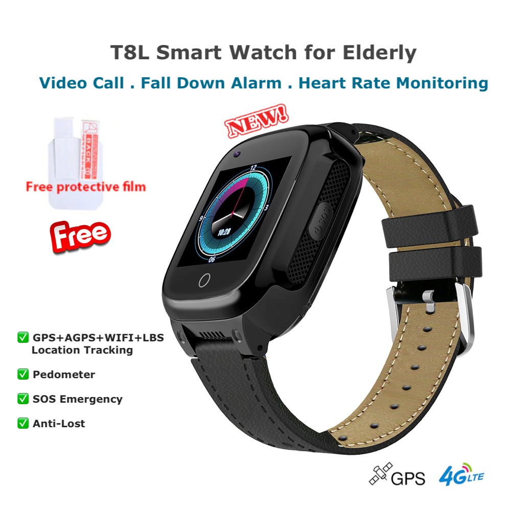 T8L 4G WiFi GPS Tracking Smart Watch for Elderly With SOS Heart Monitor  Fall-down Alarm Anti-lost Function Smartwatch