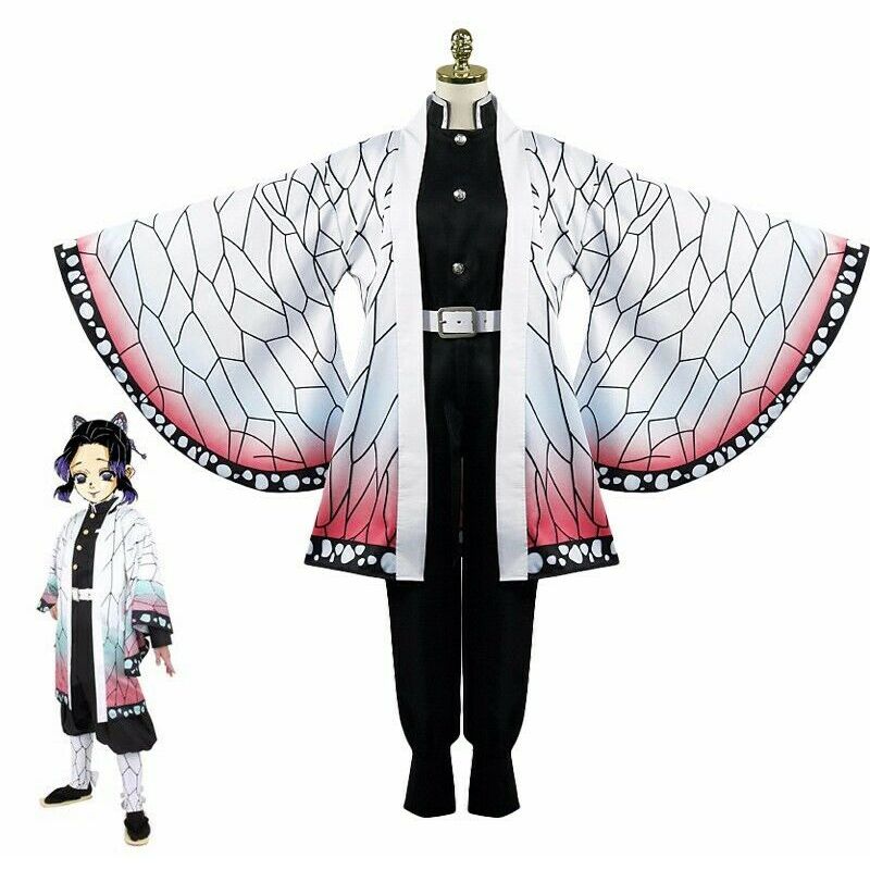 Complete Slayer Demon Kimetsu No Yaiba Kochou Shinobu Cosplay Costume ...