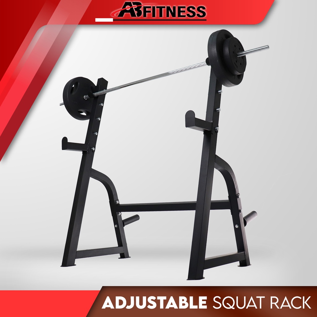 Adjustable Squat Rack Half Cage with Plate Storage | Shopee Malaysia