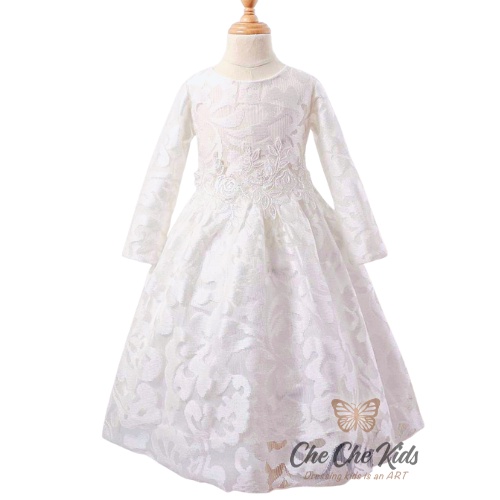 Kids Girl Long Dress White Navy Blue 7y 12y Gaun Kembang Kanak kanak Lengan Panjang Pink Putih Flower Girl Dress Shopee Malaysia