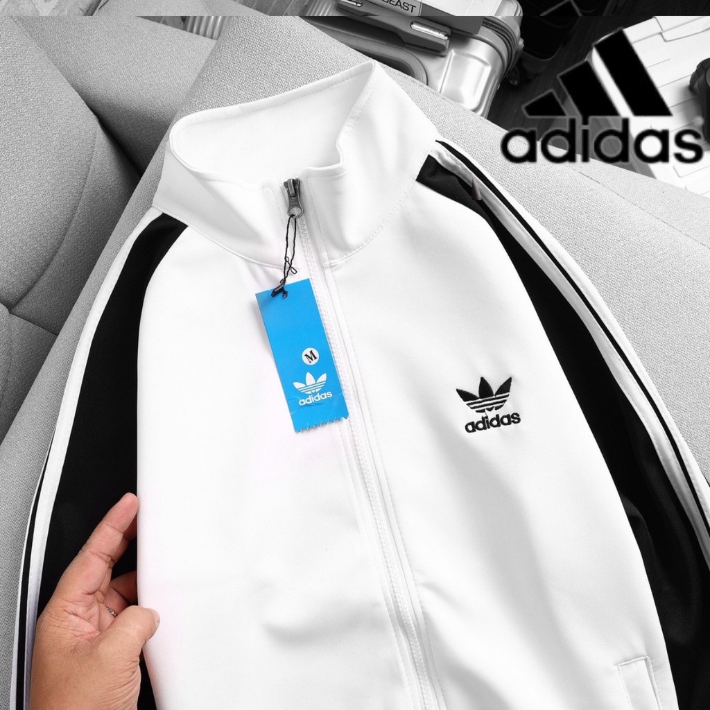 Adidas Felt jacket in white and black high-end men and women, genuine ...