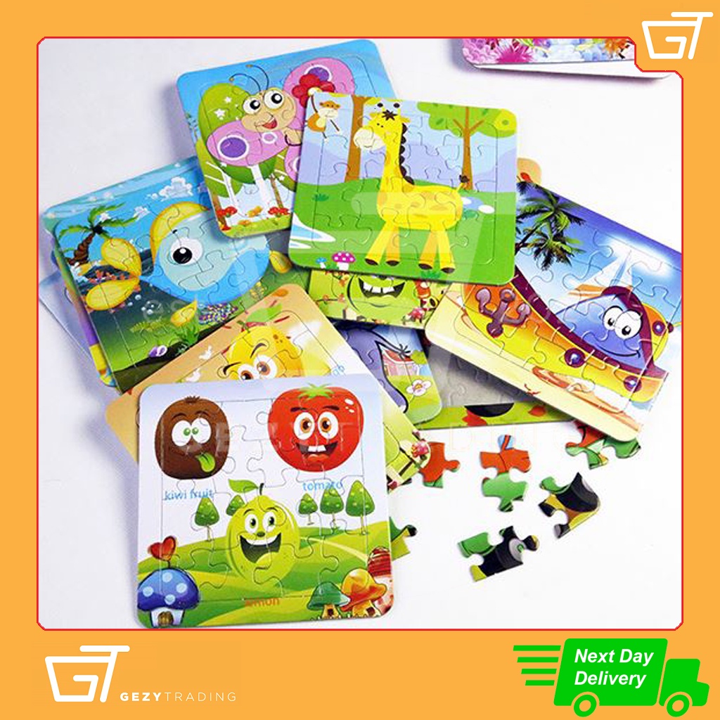 3x16 pcs Children kids wooden puzzle for Kids Early Educational Toys ...
