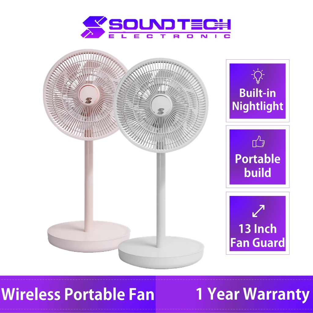 SoundTeoh Air Circulation Fan With Storage Base SCF-33 Rechargeable Air ...