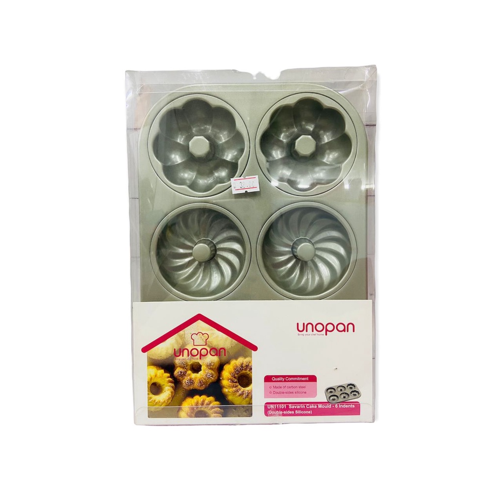 UNOPAN UN11101 Carbon Steel Savarin Cake Mould 6 Indents Savarin Cake ...